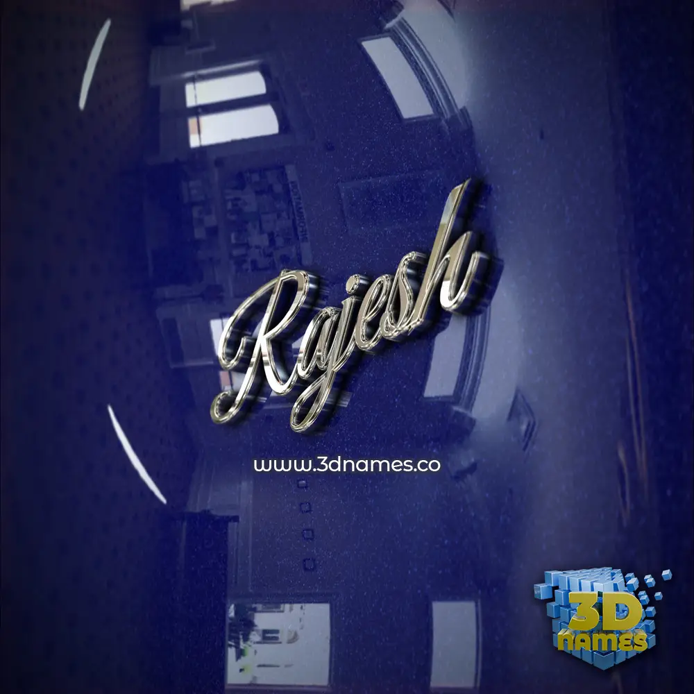 rajesh in Metalic Blue style - 3D name wallpaper