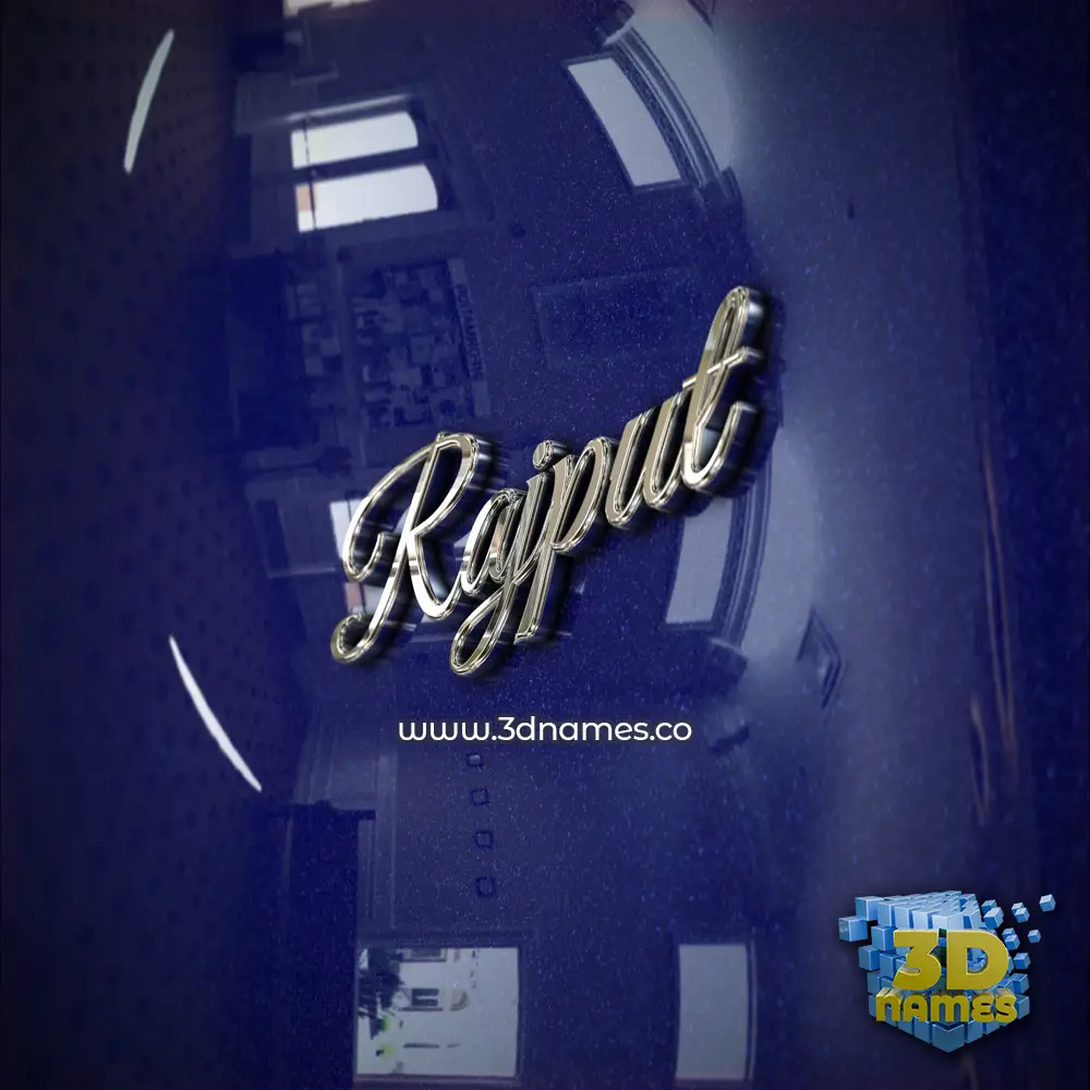 rajput in Metalic Blue style - 3D name wallpaper