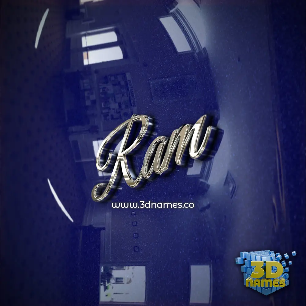 ram in Metalic Blue style - 3D name wallpaper