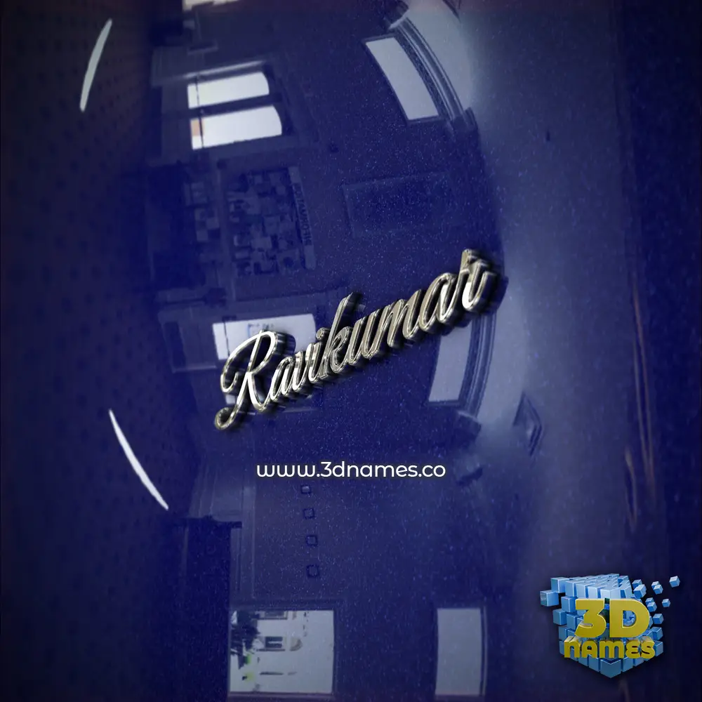 ravikumar in Metalic Blue style - 3D name wallpaper