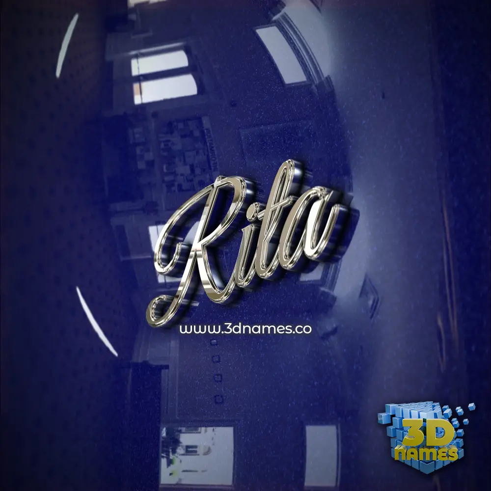 rita in Metalic Blue style - 3D name wallpaper