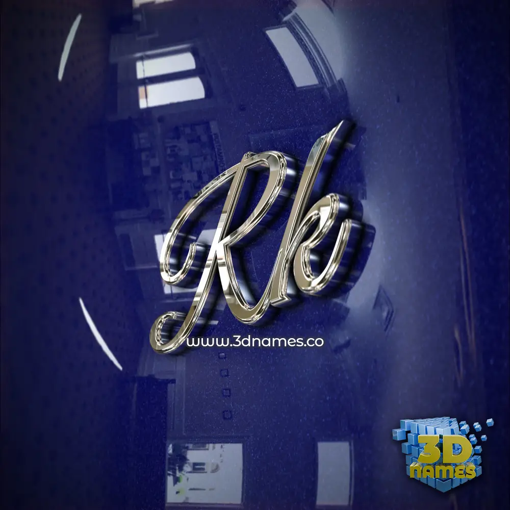 rk in Metalic Blue style - 3D name wallpaper