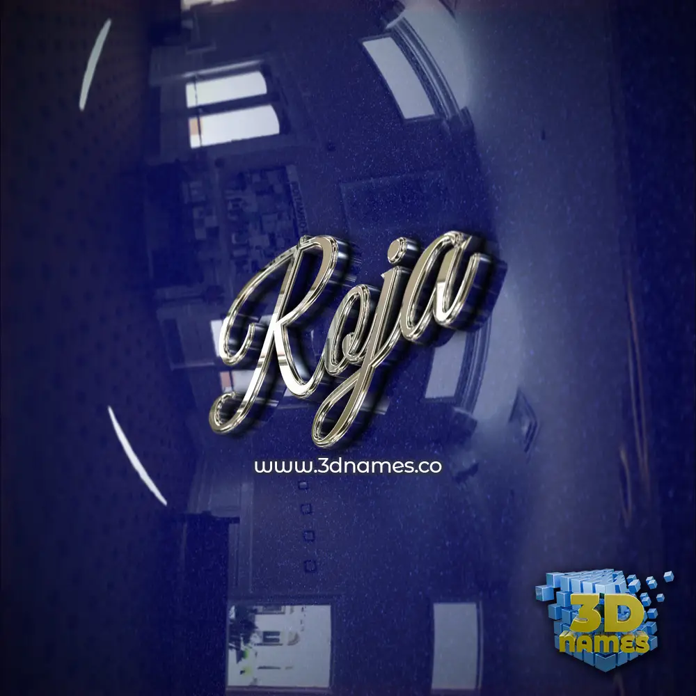 roja in Metalic Blue style - 3D name wallpaper