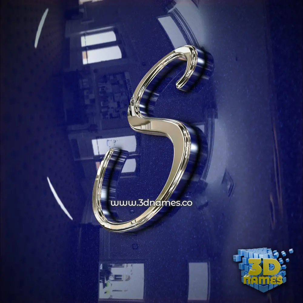 s in Metalic Blue style - 3D name wallpaper