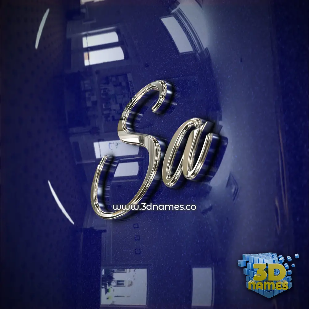 sa in Metalic Blue style - 3D name wallpaper