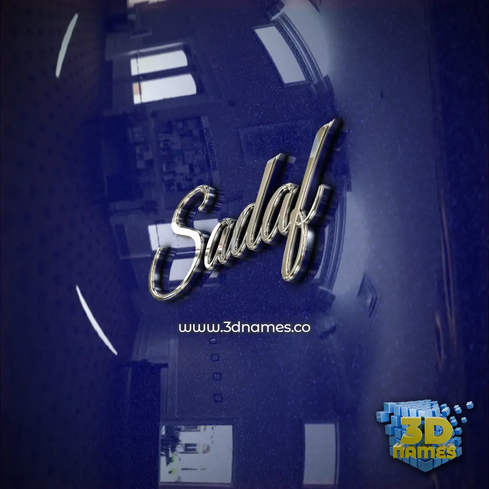 sadaf in Metalic Blue style - 3D name wallpaper
