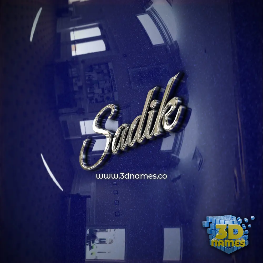 sadik in Metalic Blue style - 3D name wallpaper