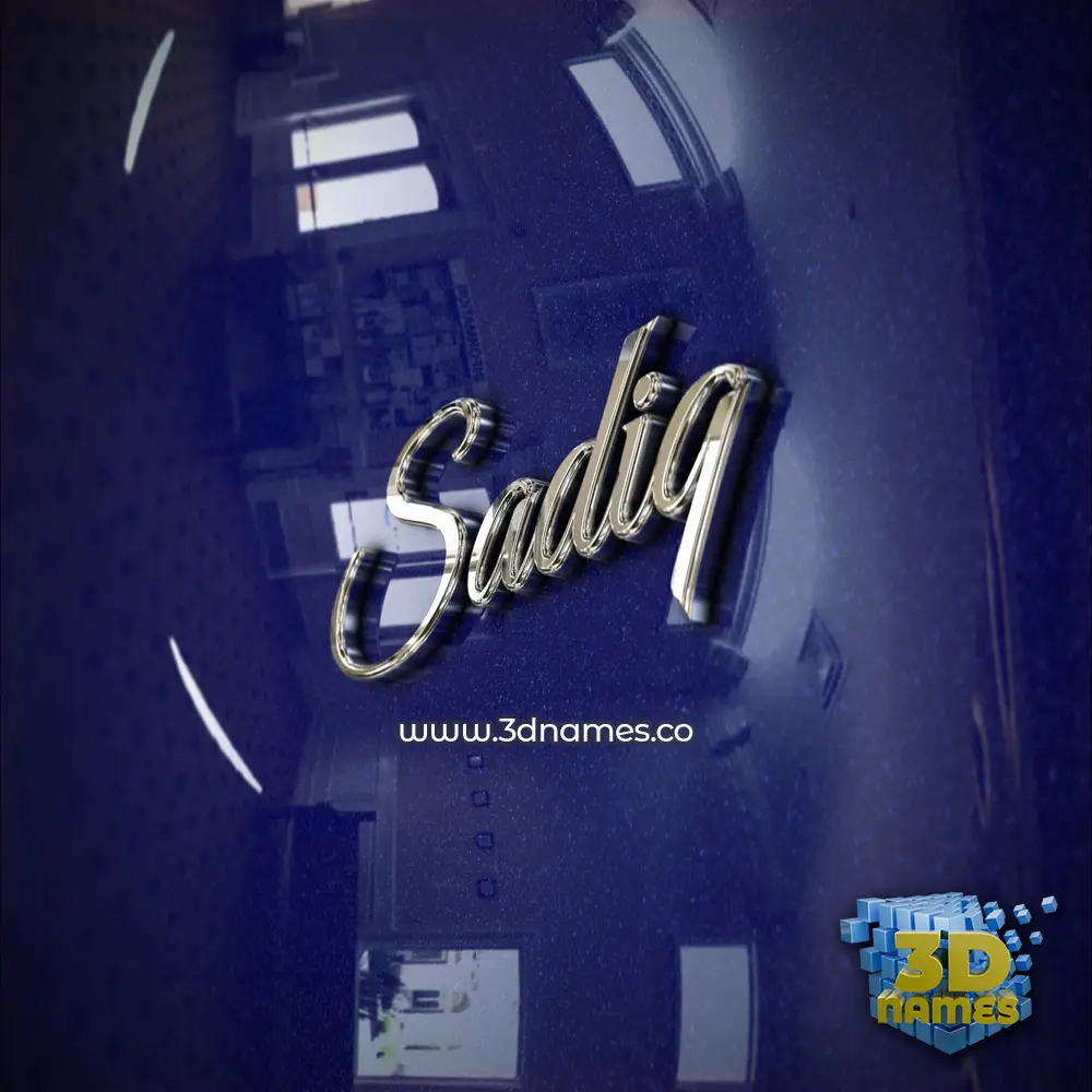 sadiq in Metalic Blue style - 3D name wallpaper