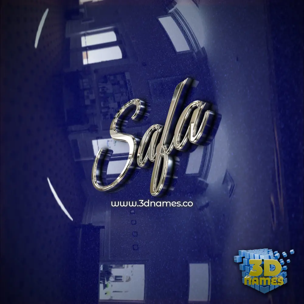 safa in Metalic Blue style - 3D name wallpaper