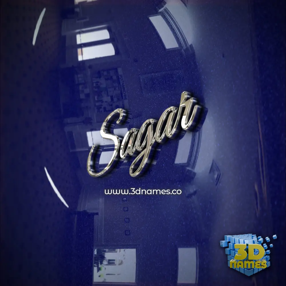 sagar in Metalic Blue style - 3D name wallpaper