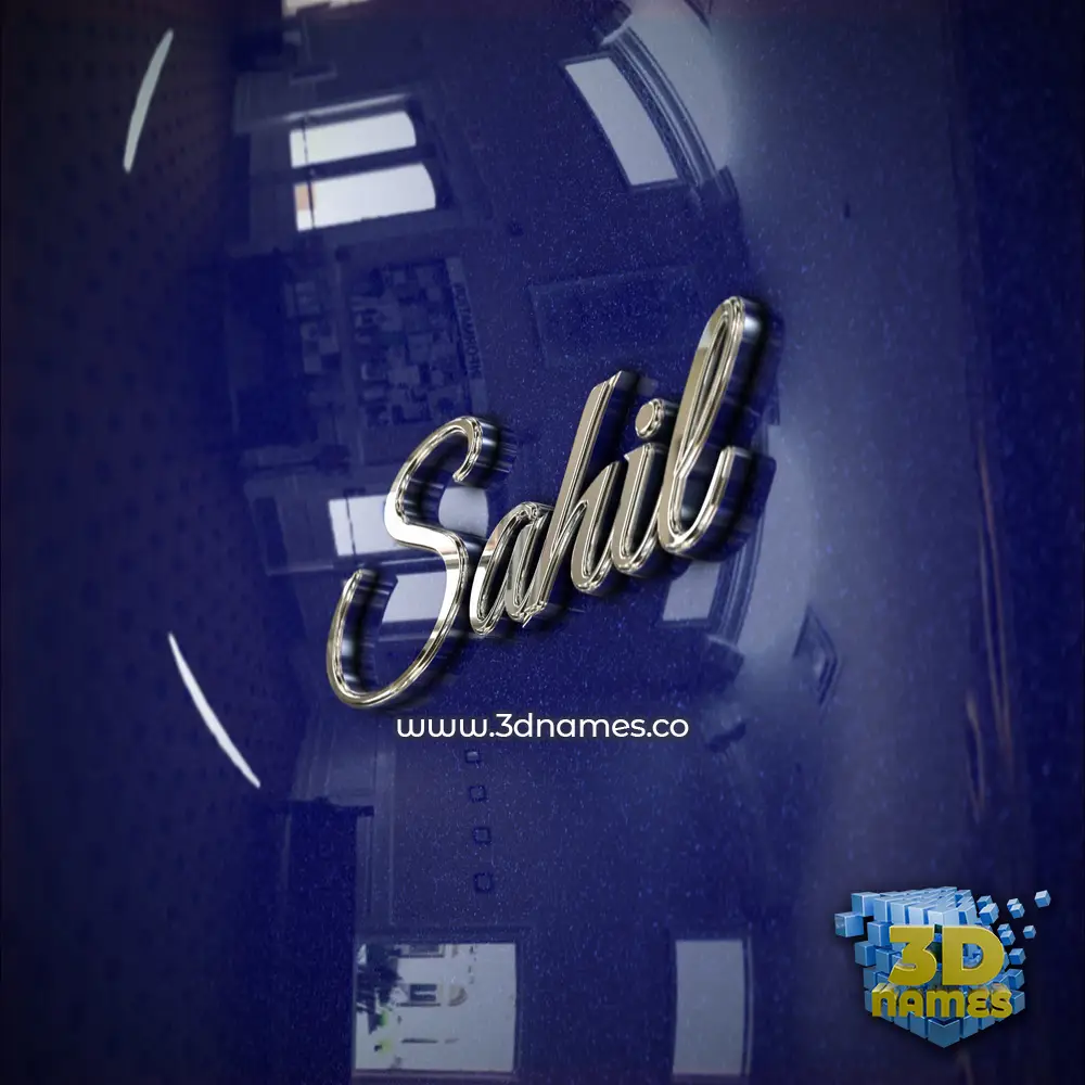sahil in Metalic Blue style - 3D name wallpaper
