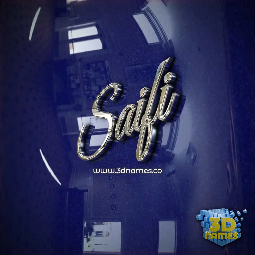 saifi in Metalic Blue style - 3D name wallpaper