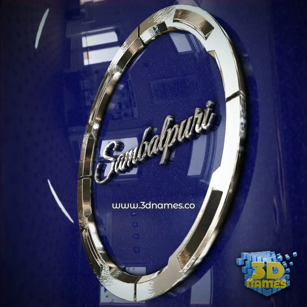 sambalpuri in Metalic Blue style - 3D name wallpaper