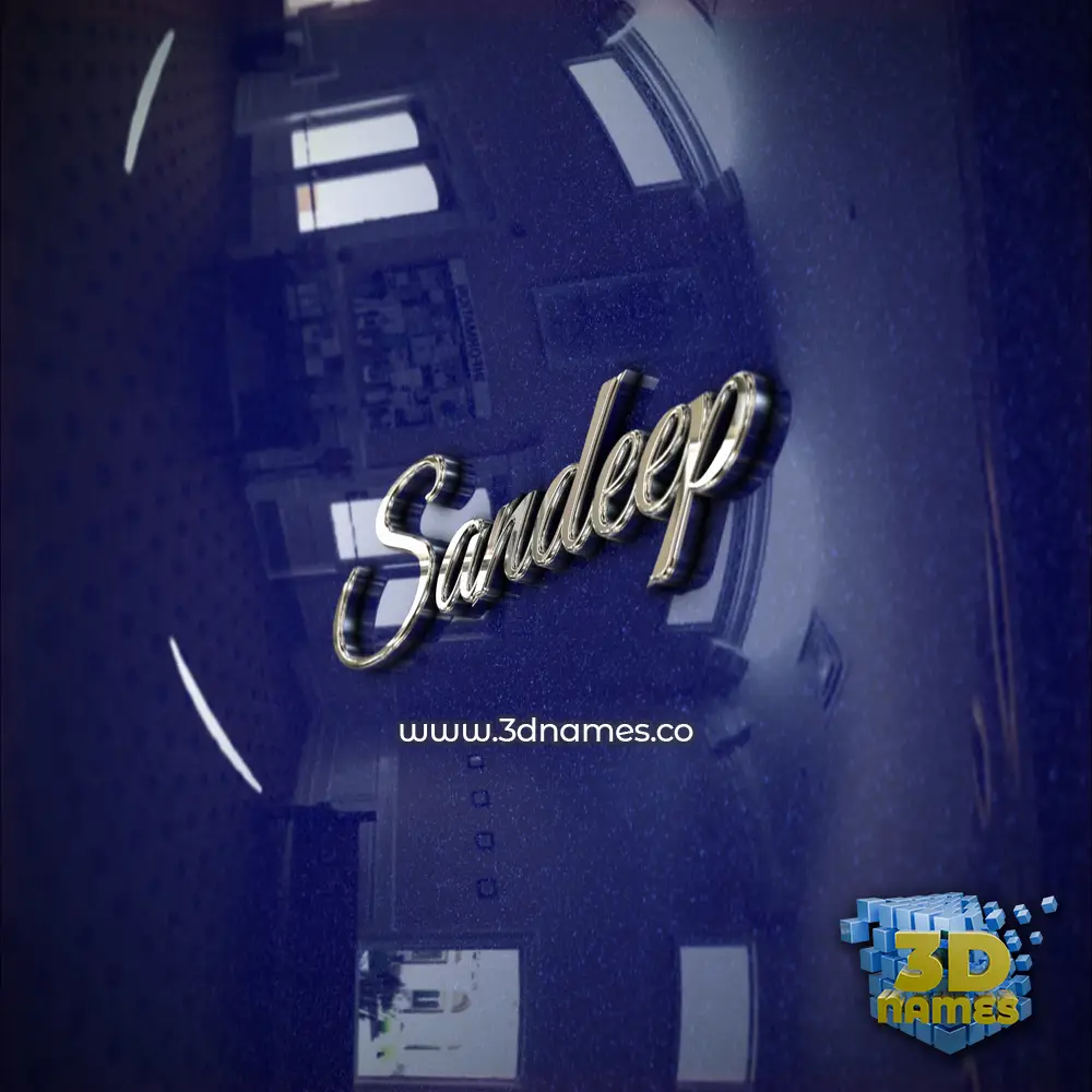 sandeep in Metalic Blue style - 3D name wallpaper