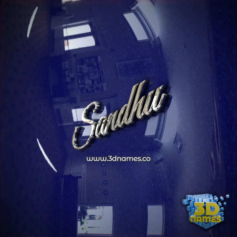 sandhu in Metalic Blue style - 3D name wallpaper
