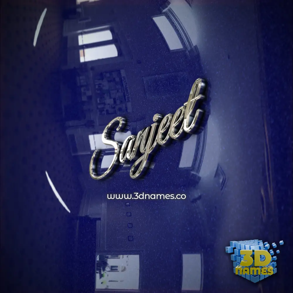 sanjeet in Metalic Blue style - 3D name wallpaper