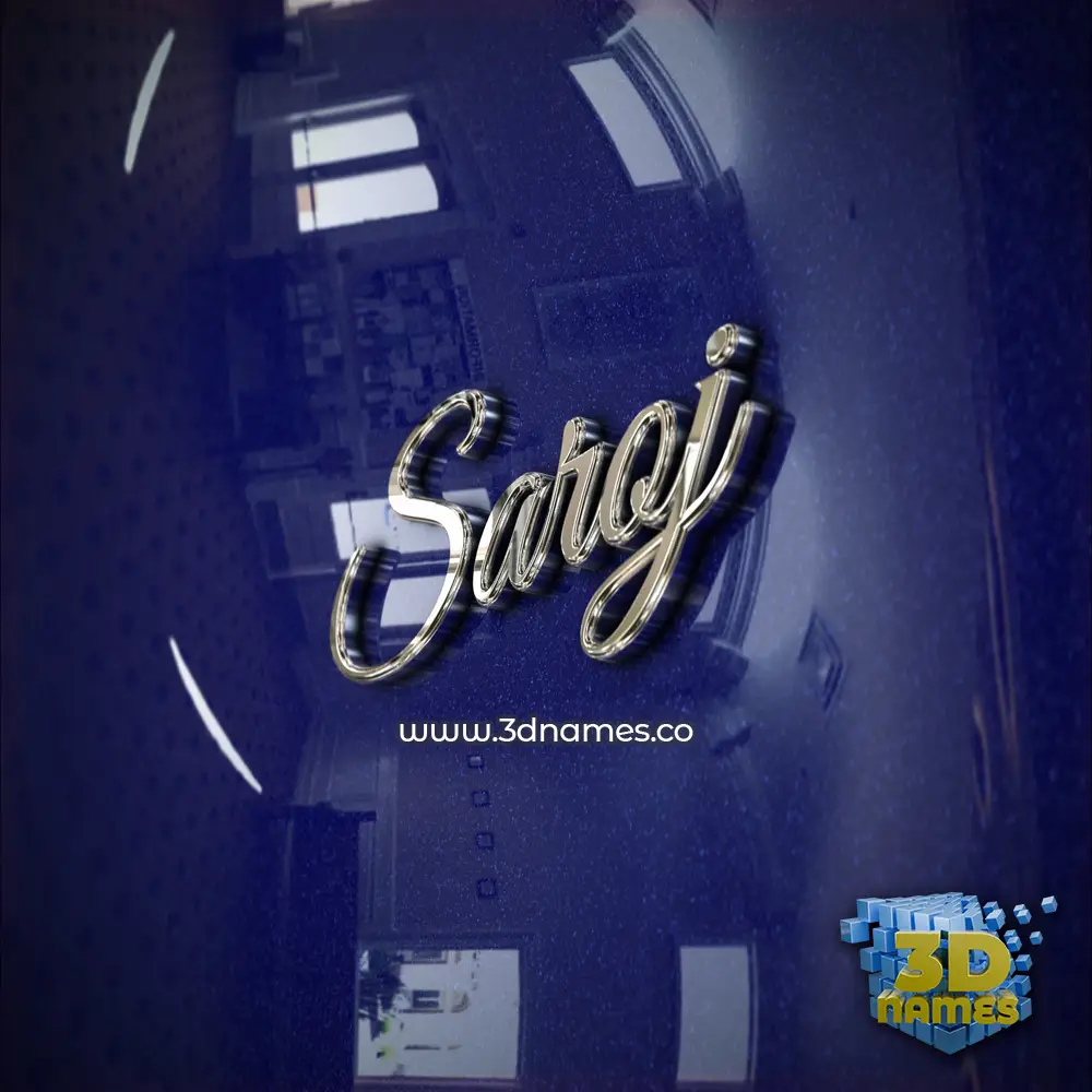 saroj in Metalic Blue style - 3D name wallpaper