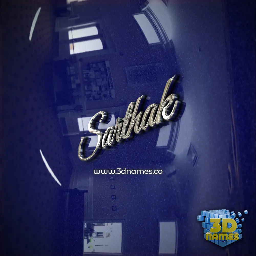 sarthak in Metalic Blue style - 3D name wallpaper