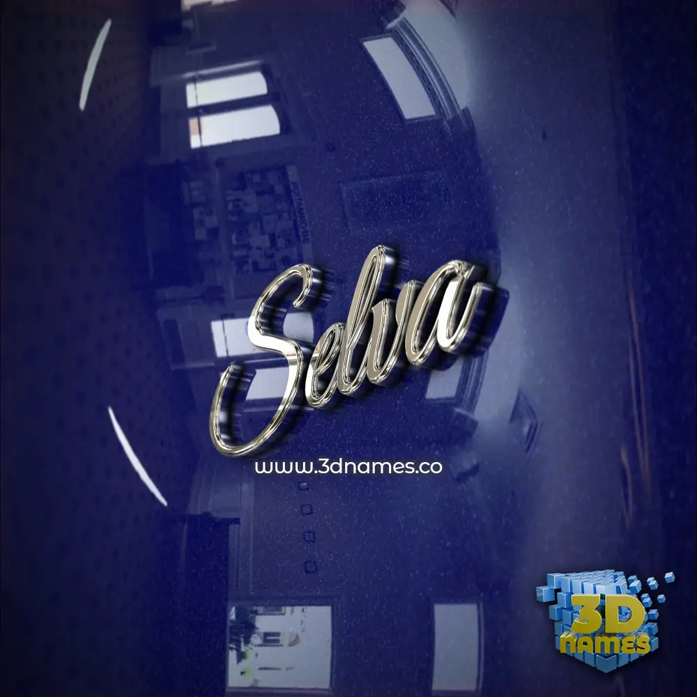 selva in Metalic Blue style - 3D name wallpaper