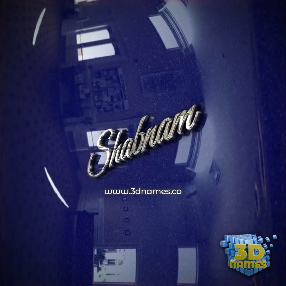 shabnam in Metalic Blue style - 3D name wallpaper
