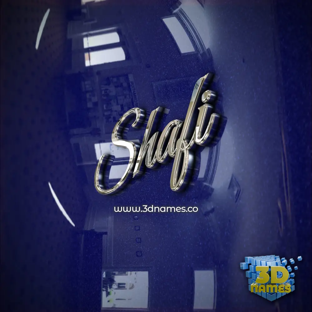 shafi in Metalic Blue style - 3D name wallpaper