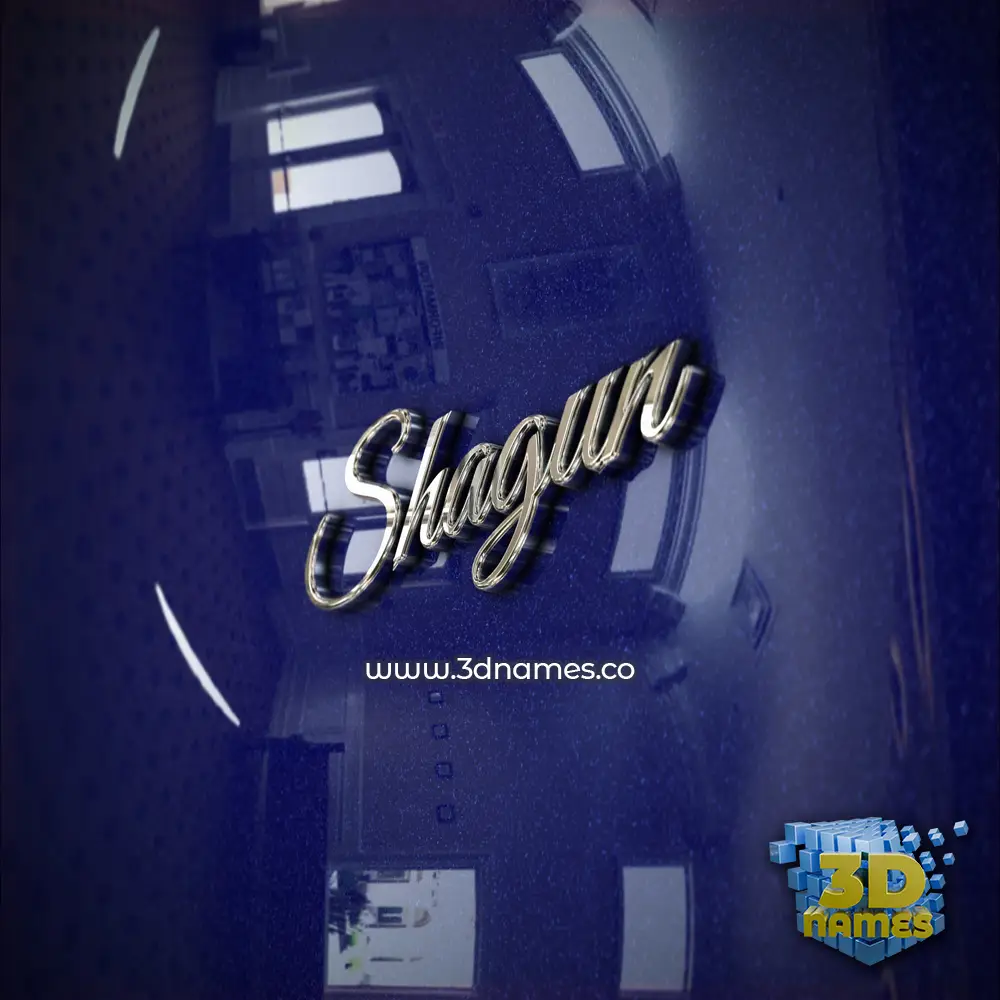 shagun in Metalic Blue style - 3D name wallpaper