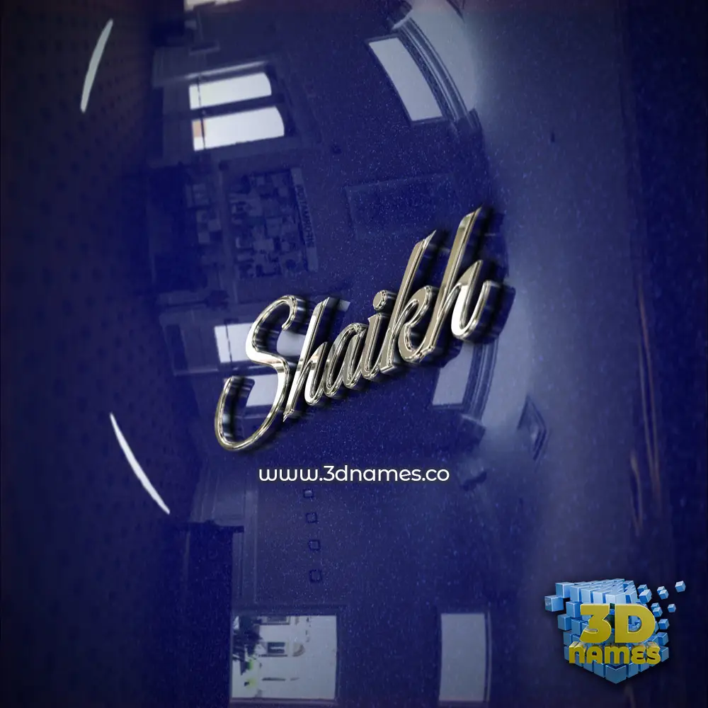 shaikh in Metalic Blue style - 3D name wallpaper