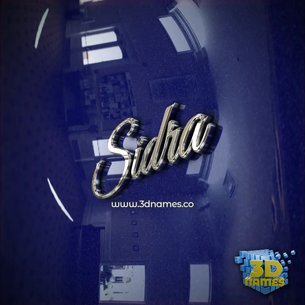 sidra in Metalic Blue style - 3D name wallpaper