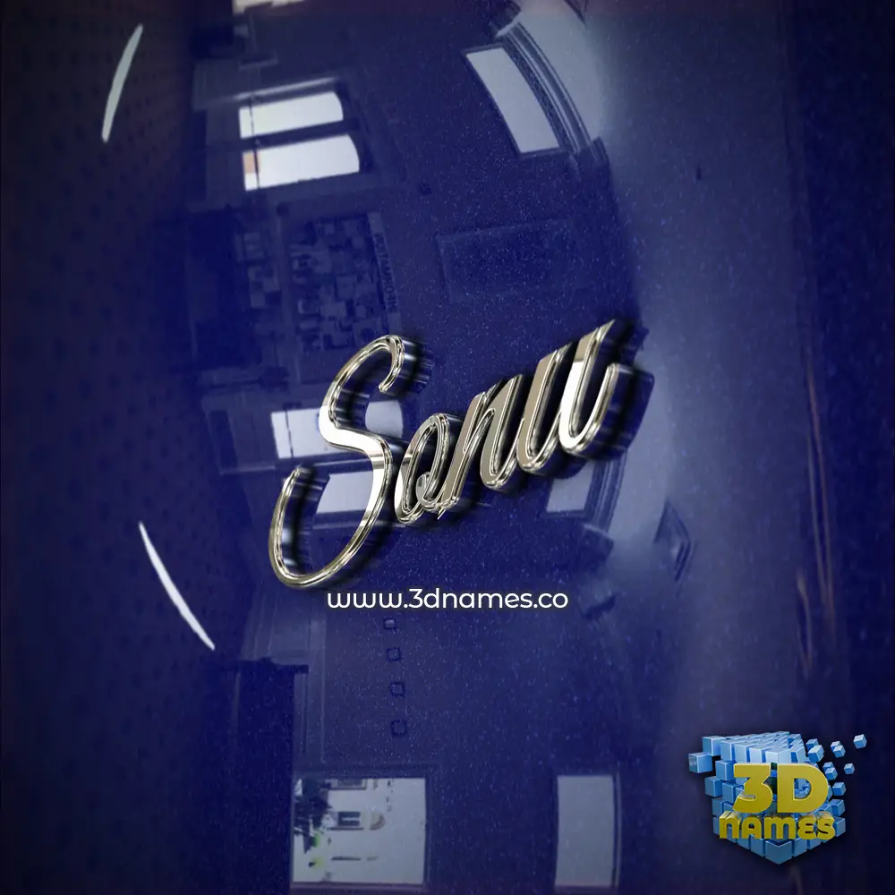 sonu in Metalic Blue style - 3D name wallpaper