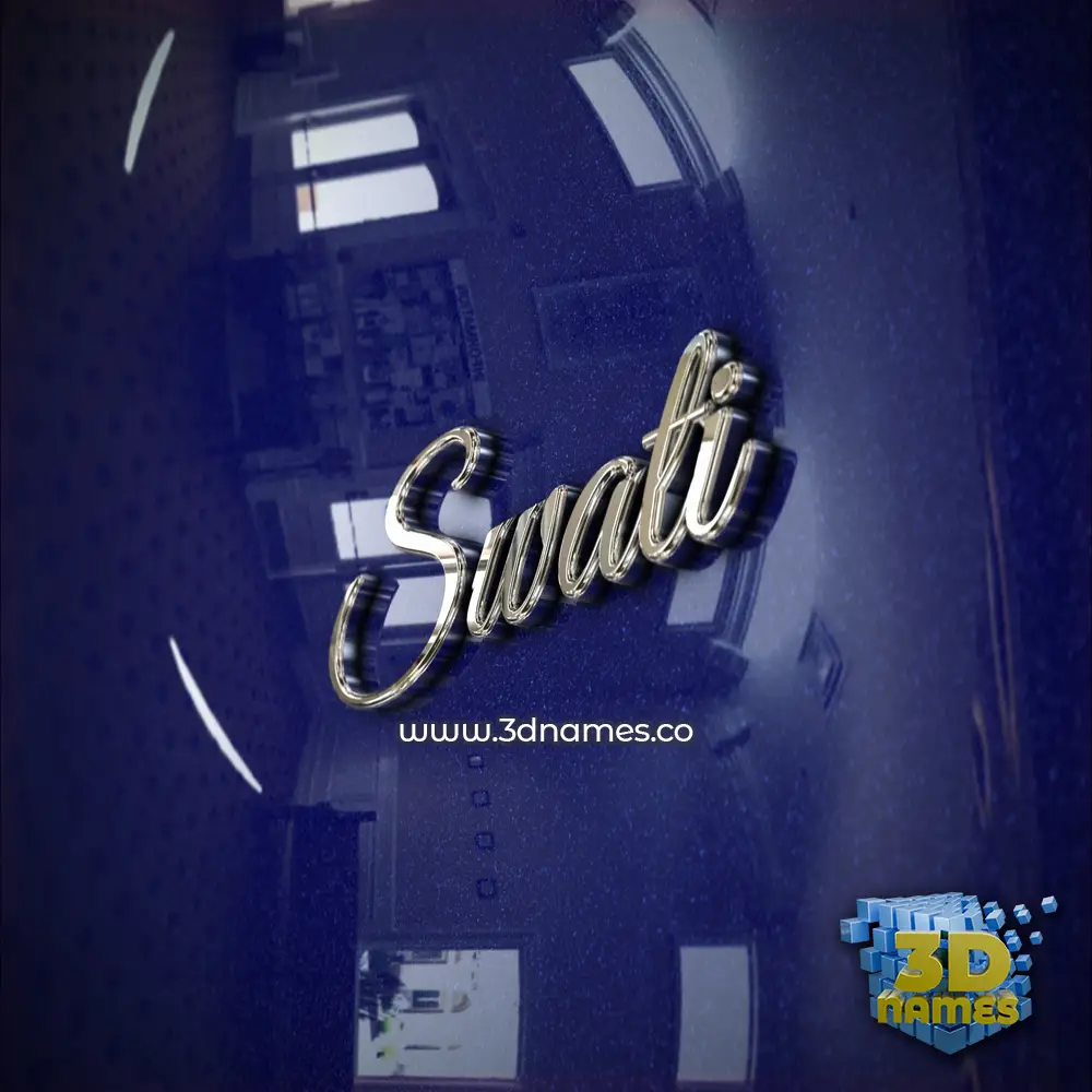 swati in Metalic Blue style - 3D name wallpaper