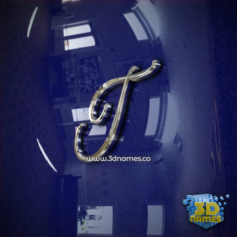 t in Metalic Blue style - 3D name wallpaper