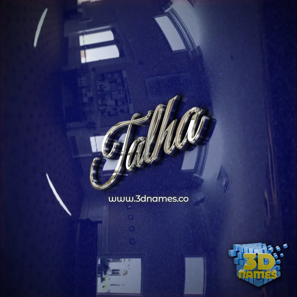 talha in Metalic Blue style - 3D name wallpaper