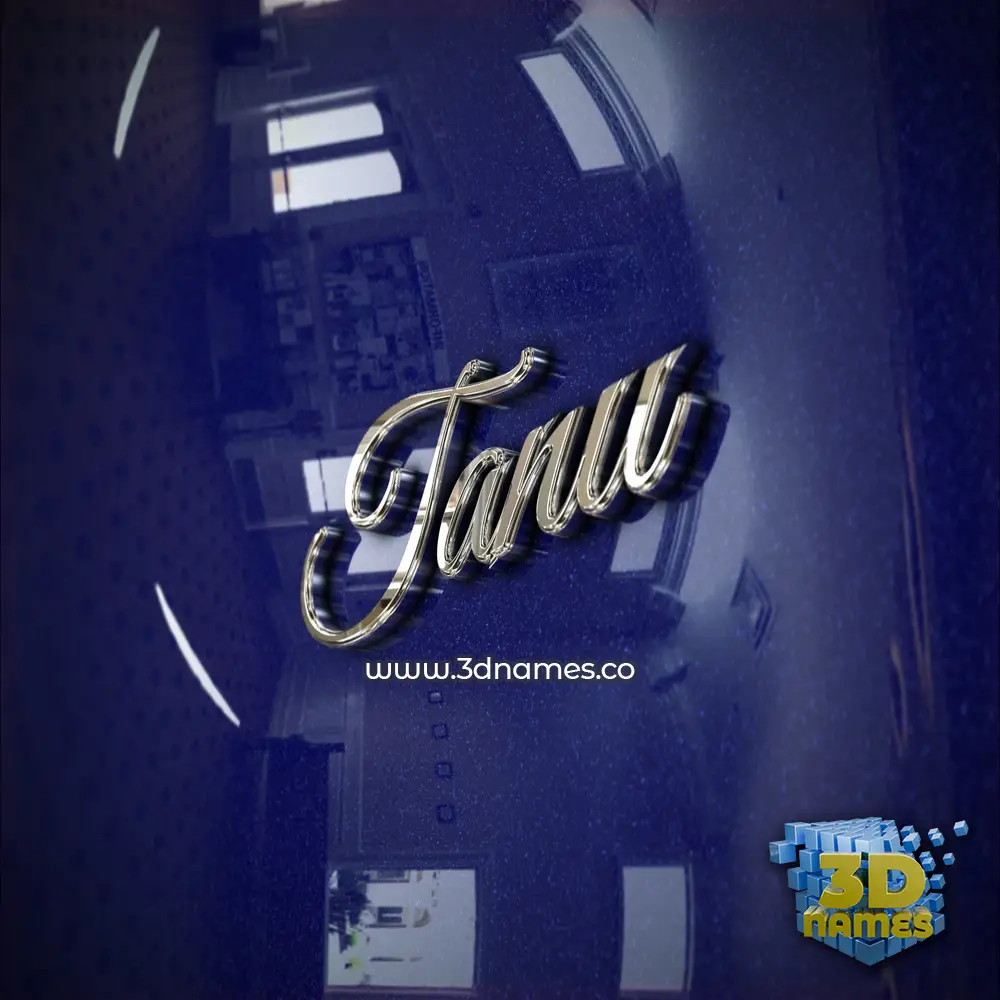 tanu in Metalic Blue style - 3D name wallpaper