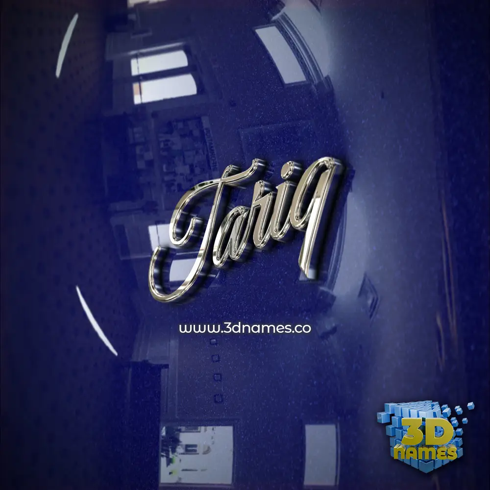 tariq in Metalic Blue style - 3D name wallpaper