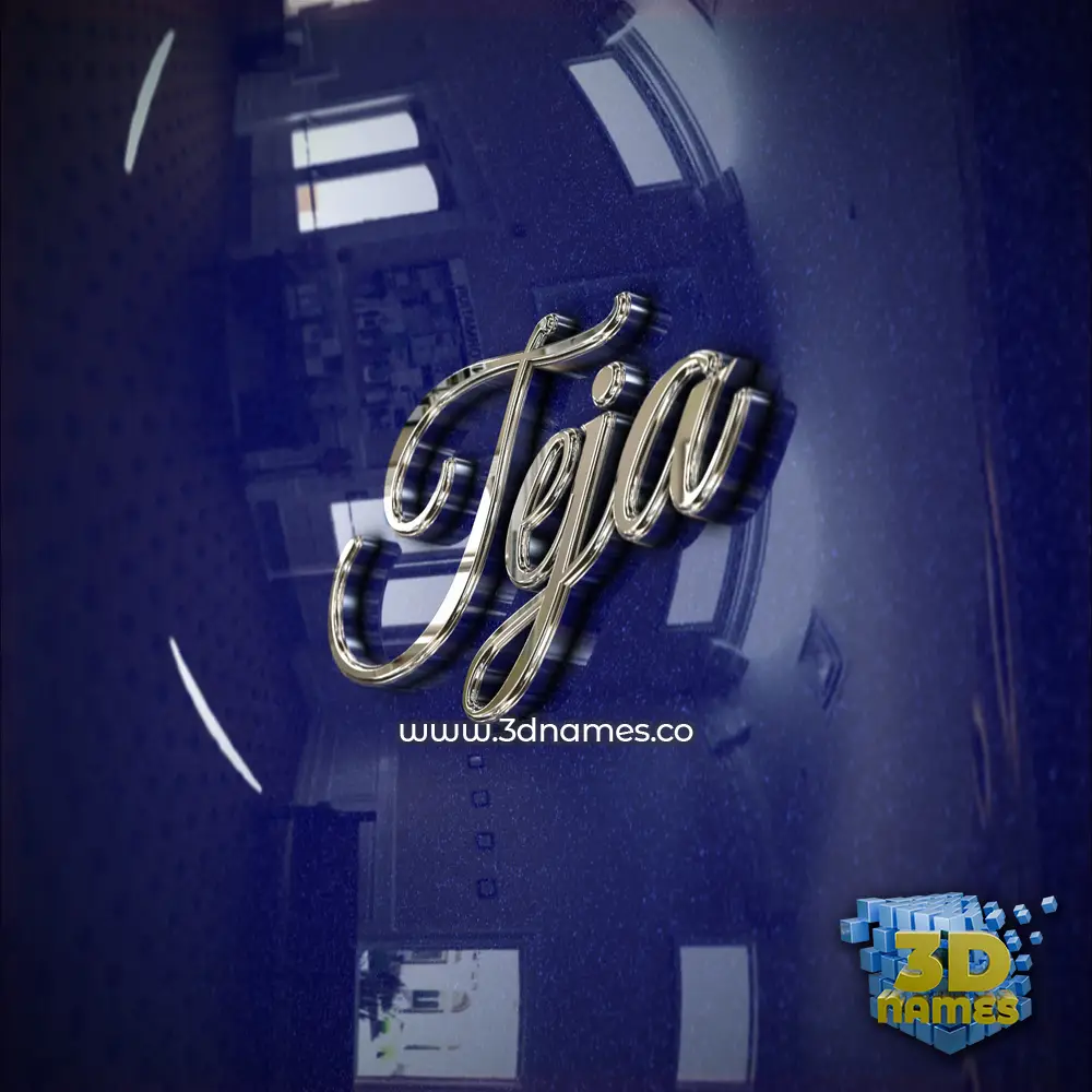 teja in Metalic Blue style - 3D name wallpaper