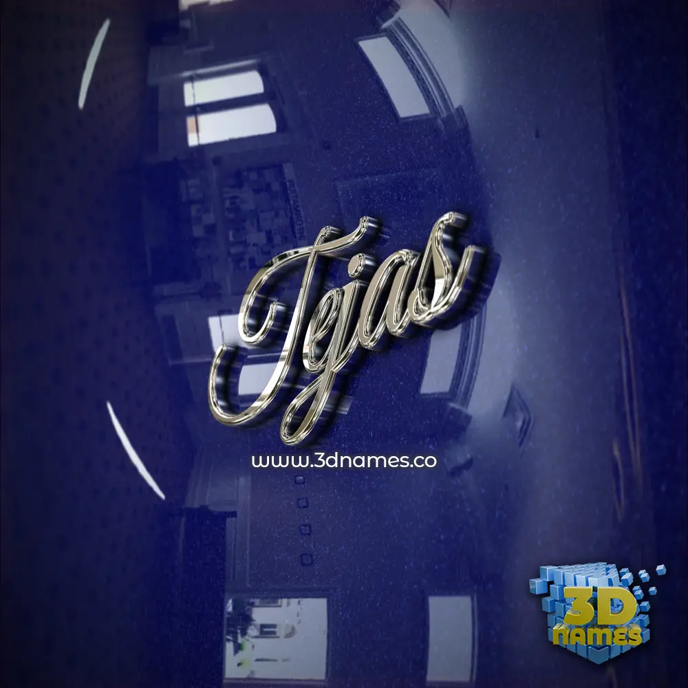 tejas in Metalic Blue style - 3D name wallpaper