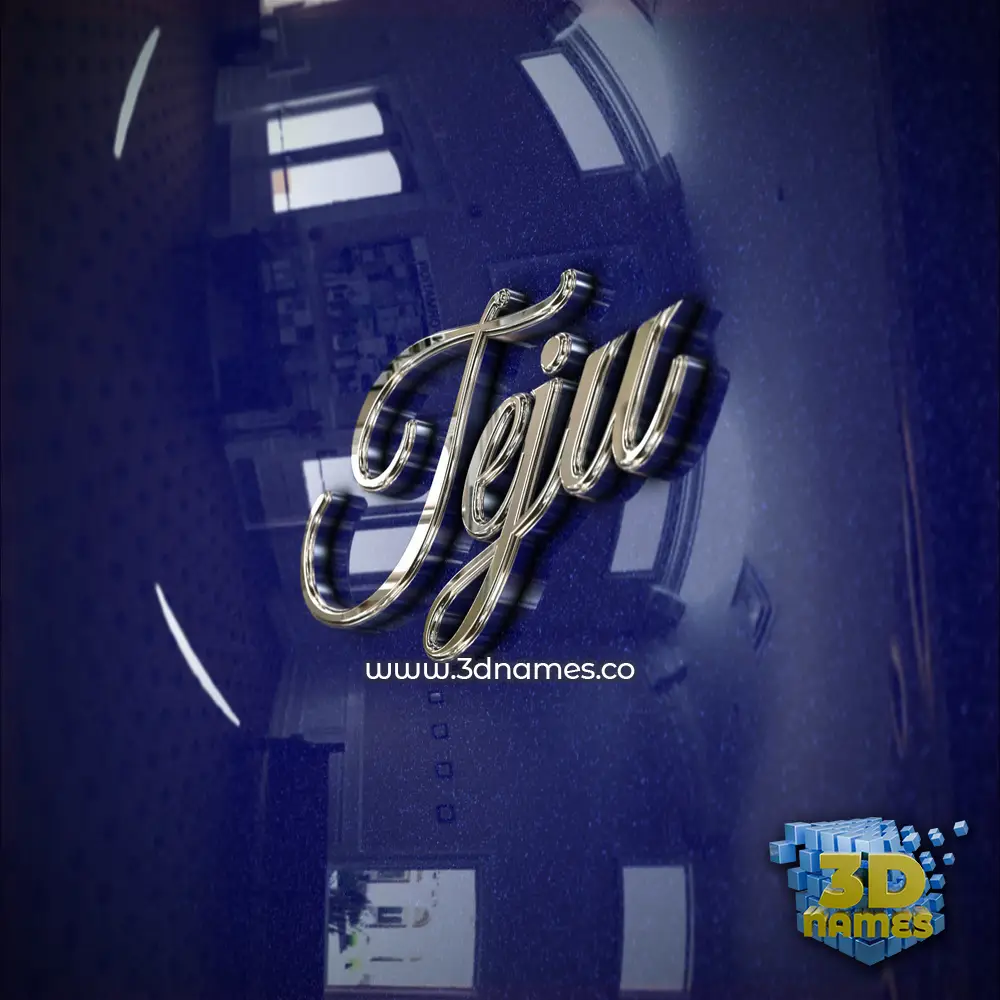teju in Metalic Blue style - 3D name wallpaper