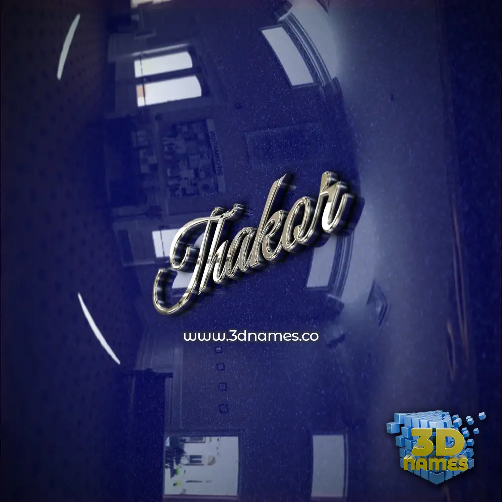 thakor in Metalic Blue style - 3D name wallpaper