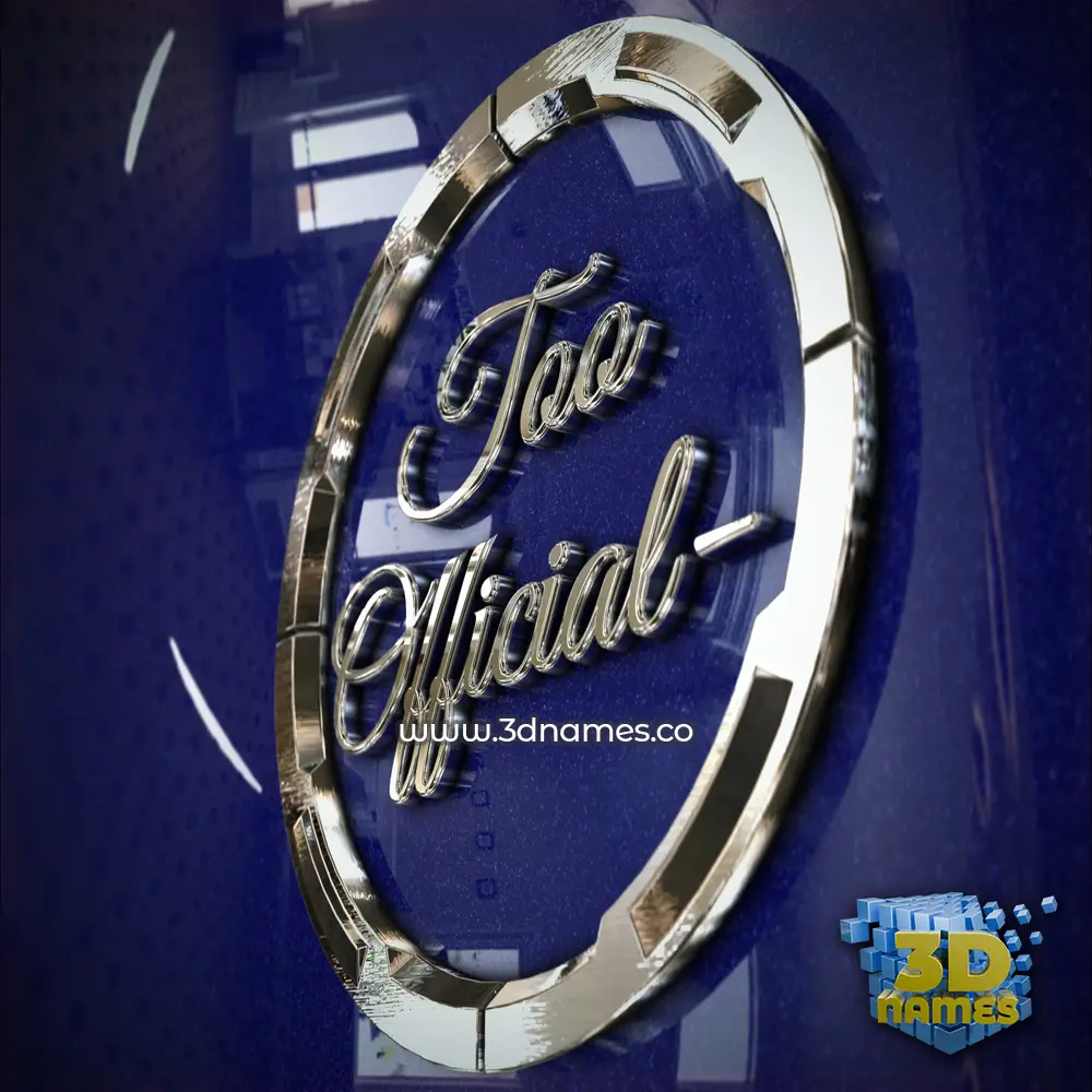 too official- in Metalic Blue style - 3D name wallpaper