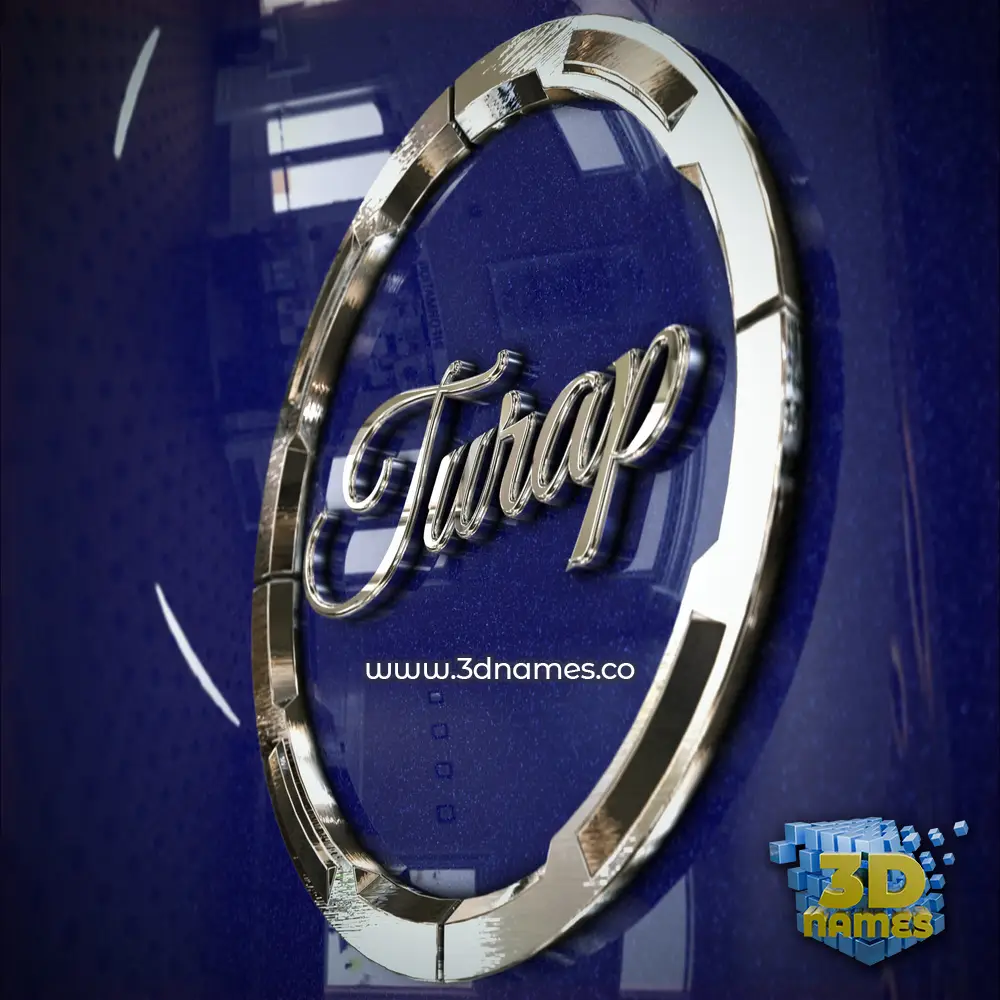 turap in Metalic Blue style - 3D name wallpaper