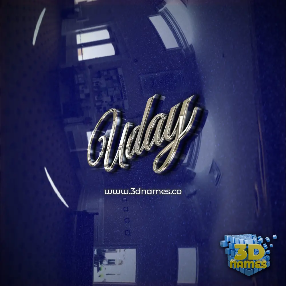 uday in Metalic Blue style - 3D name wallpaper
