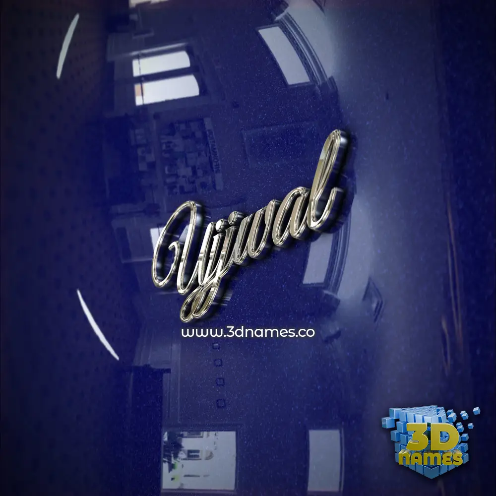 ujjwal in Metalic Blue style - 3D name wallpaper
