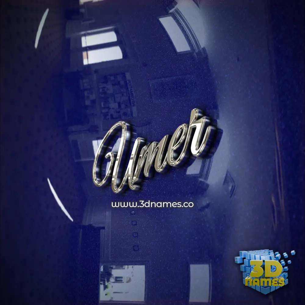 umer in Metalic Blue style - 3D name wallpaper