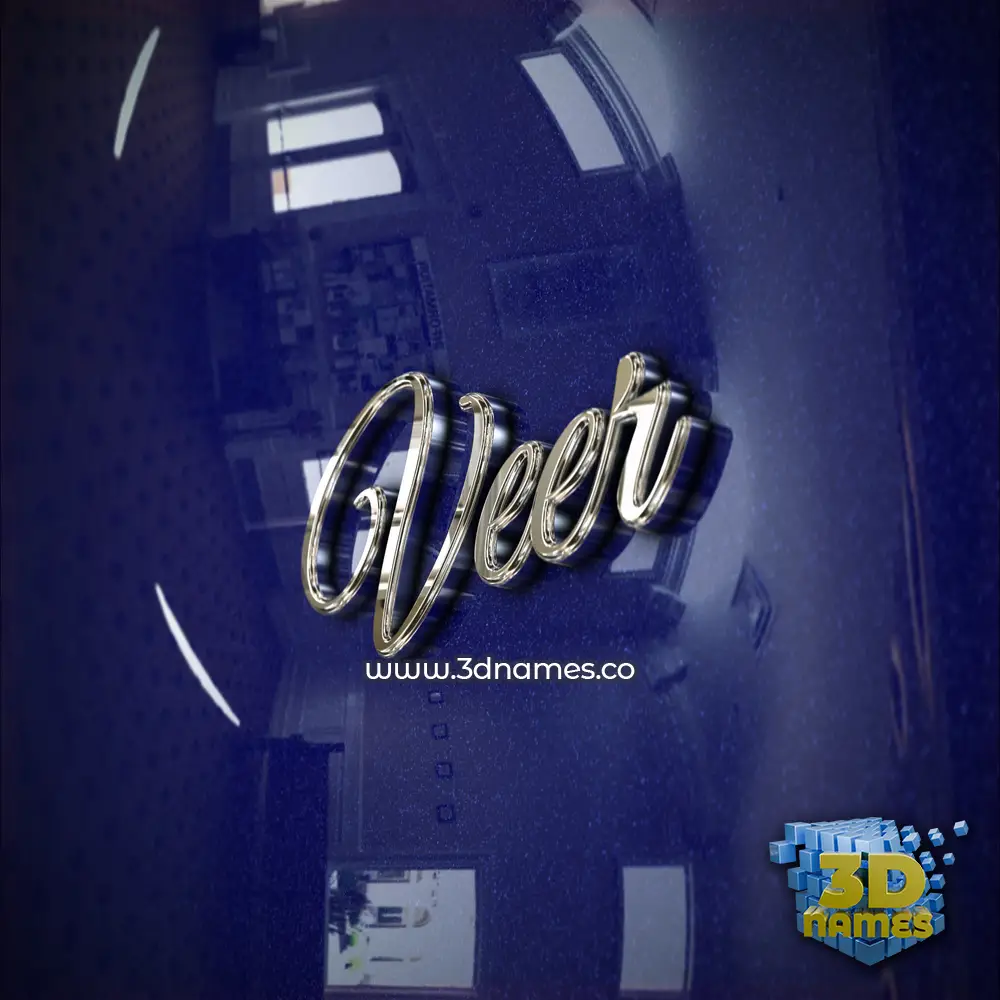 veer in Metalic Blue style - 3D name wallpaper