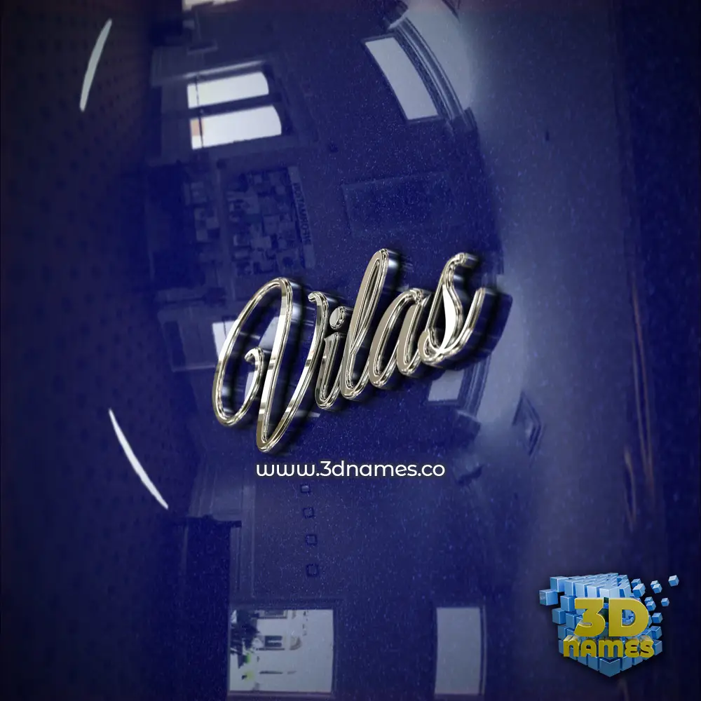 vilas in Metalic Blue style - 3D name wallpaper