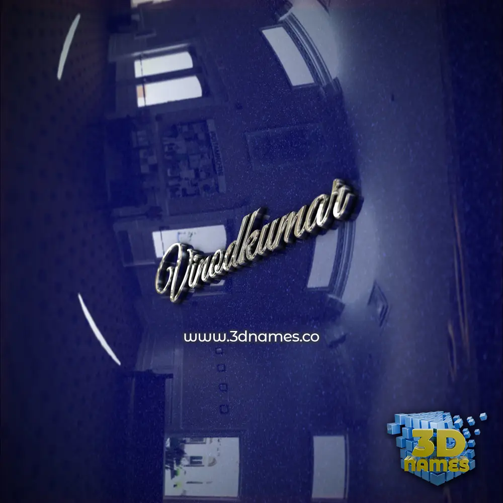 vinodkumar in Metalic Blue style - 3D name wallpaper