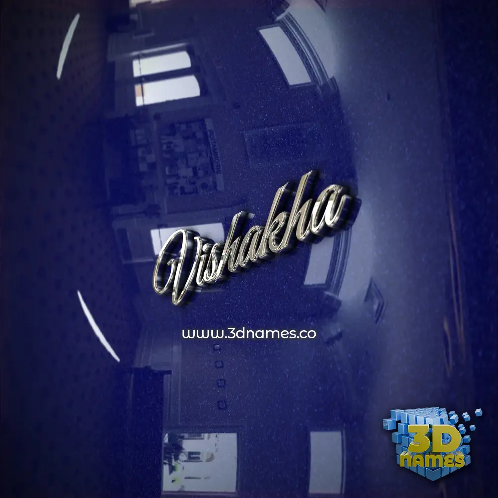 vishakha in Metalic Blue style - 3D name wallpaper