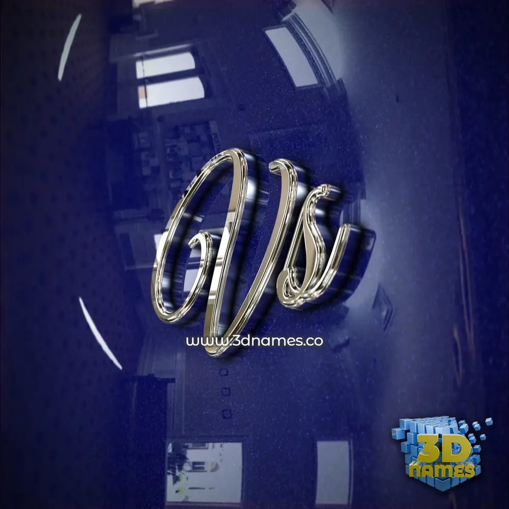 vs in Metalic Blue style - 3D name wallpaper