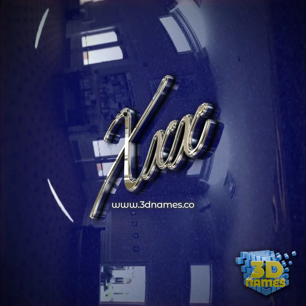 xxx in Metalic Blue style - 3D name wallpaper