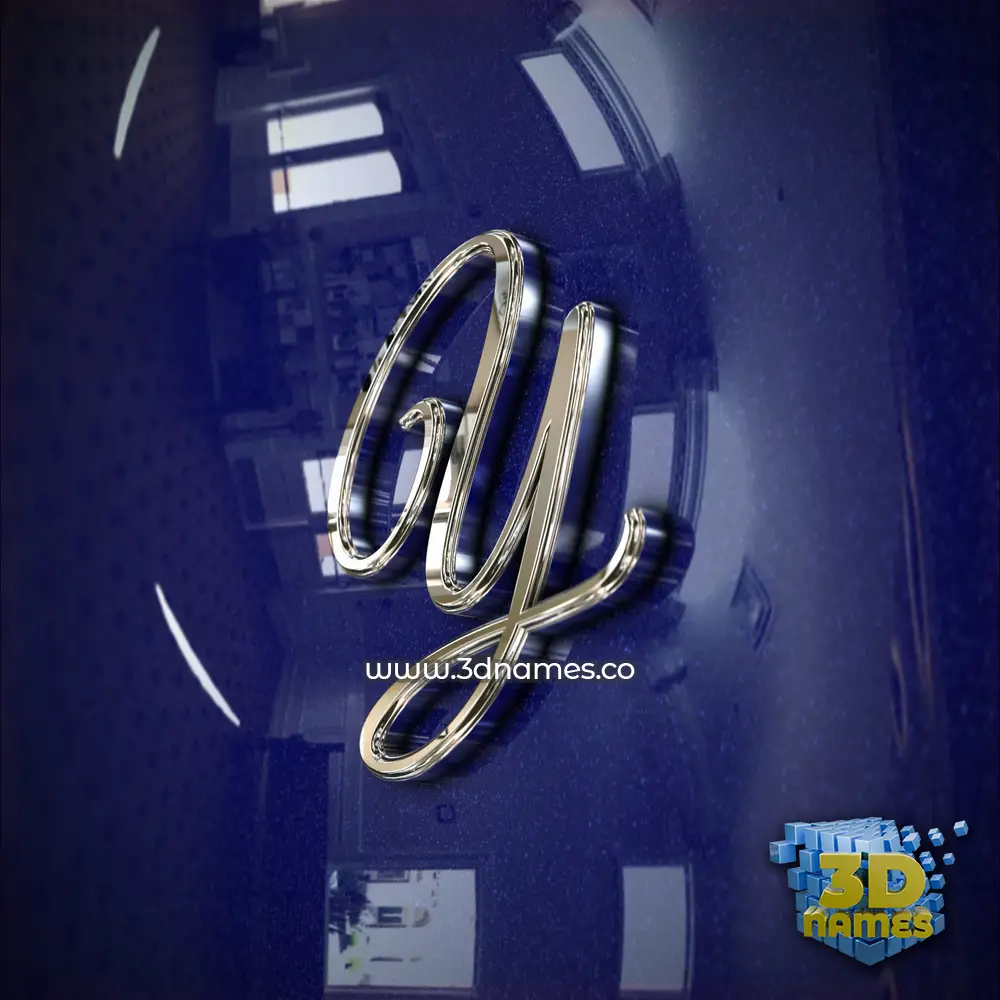 y in Metalic Blue style - 3D name wallpaper